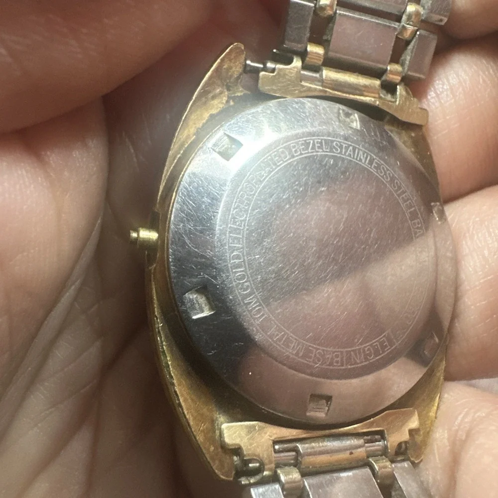 Vintage Lord Elgin 989 Mens Automatic watch 17j 34mm It ticks But Need Servicing